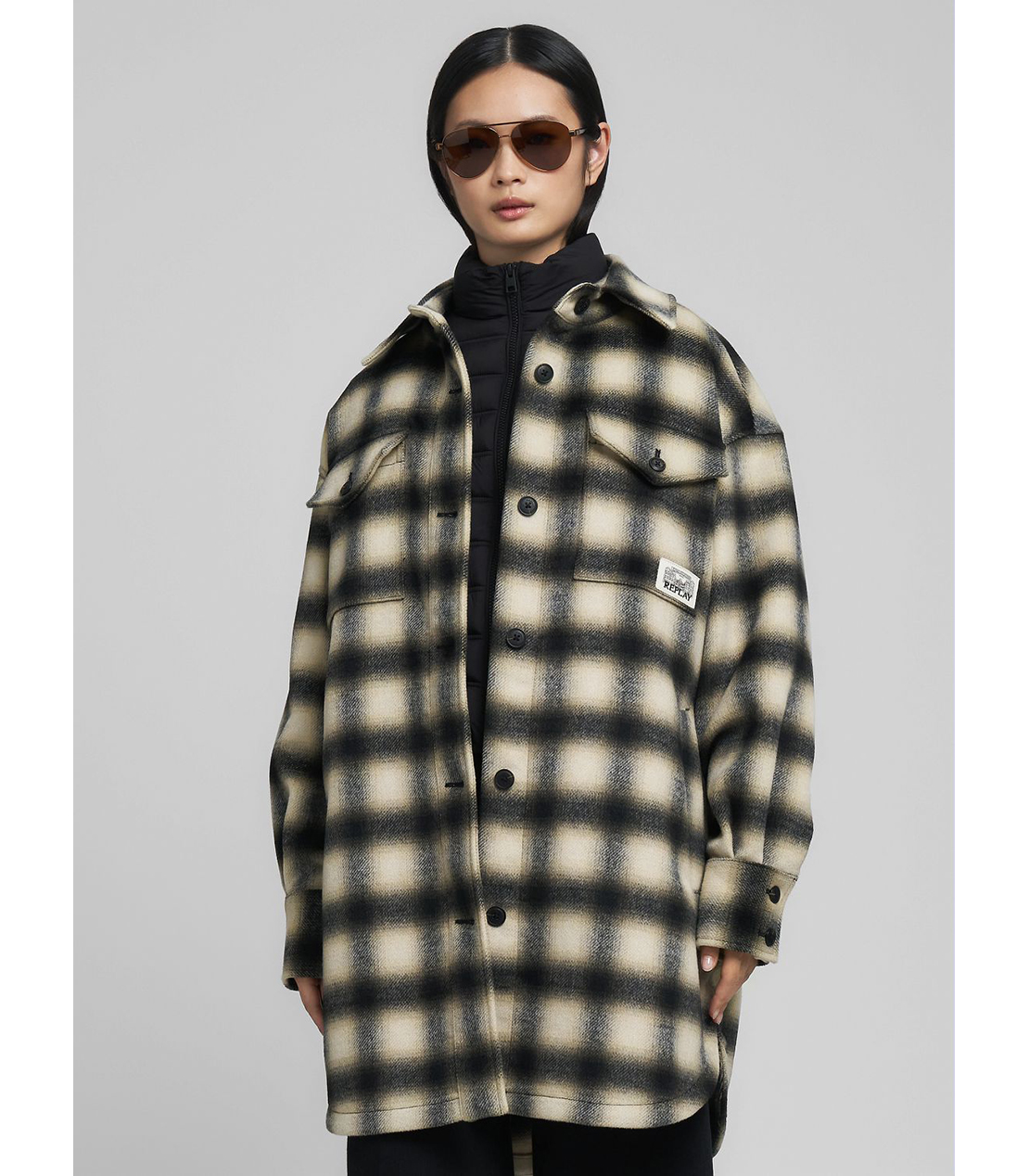 ウールブレンド チェックジャケット 詳細画像 ブラック/ホワイト 2